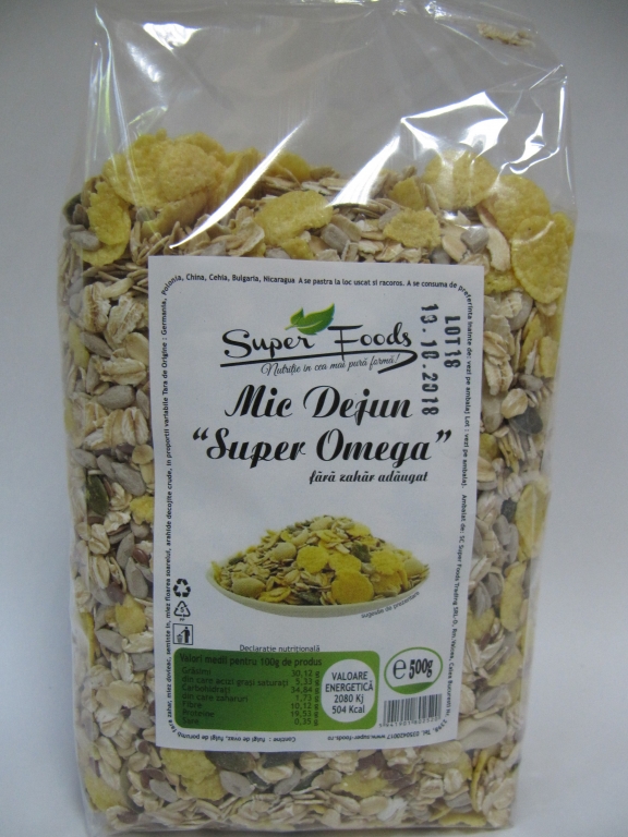 Musli mic dejun super omega fara zahar 500g - SUPERFOODS