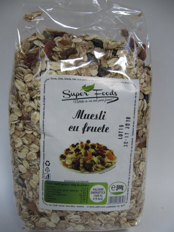 Musli fructe 500g - SUPERFOODS