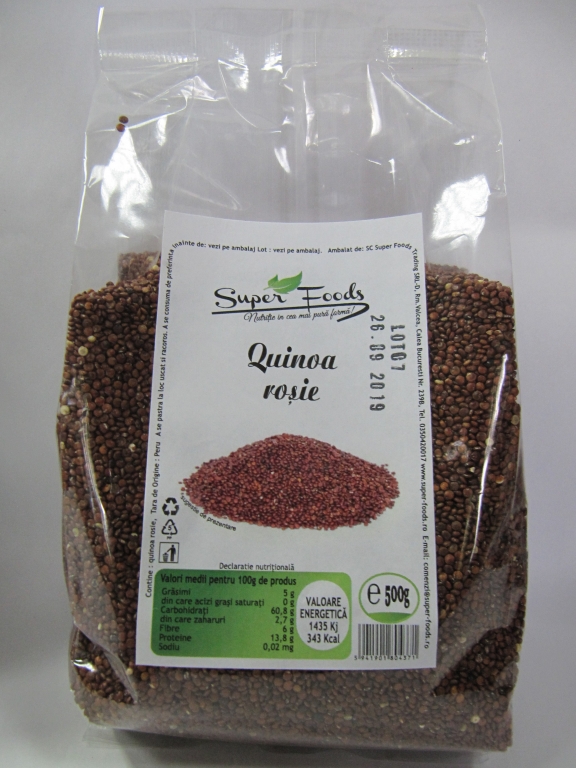 Quinoa rosie boabe 500g - SUPERFOODS