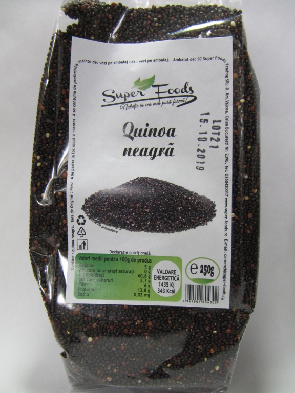 Quinoa neagra boabe 250g - SUPERFOODS