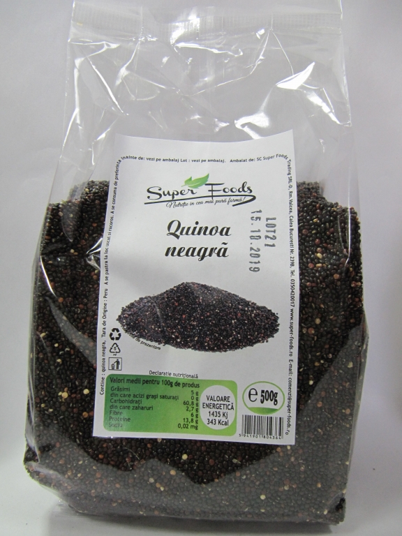 Quinoa neagra boabe 500g - SUPERFOODS