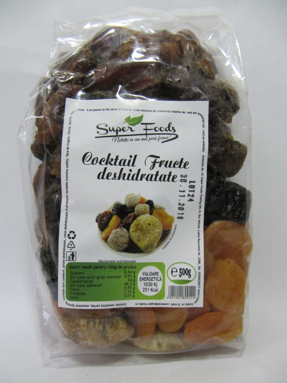 Mix fructe deshidratate 500g - SUPERFOODS