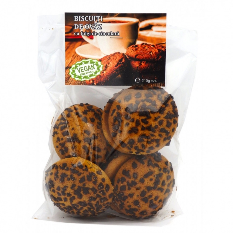 Biscuiti ovaz fulgi ciocolata 200g - GREEN SENSE