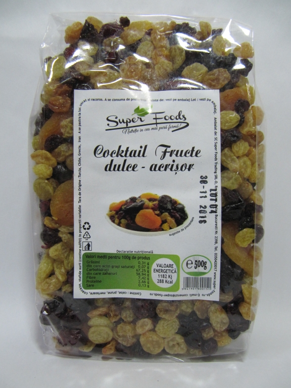 Mix fructe dulce acrisor 500g - SUPERFOODS