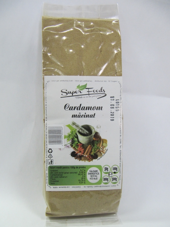 Condiment cardamom macinat 100g - SUPERFOODS