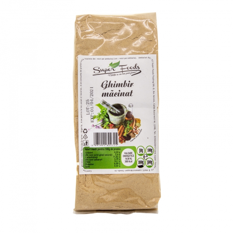 Condiment Ghimbir Macinat 200g - Superfoods