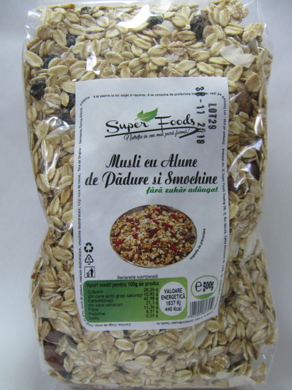 Musli alune padure smochine 500g - SUPERFOODS