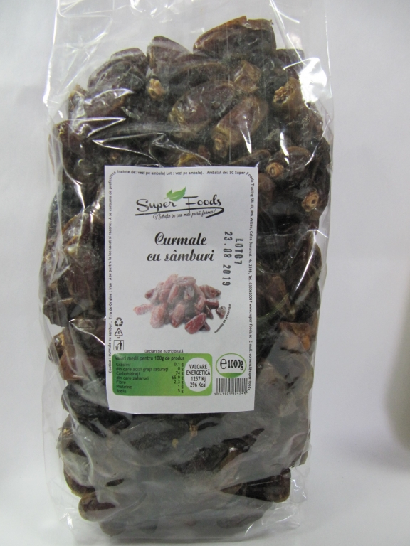 Curmale uscate cu samburi 1kg - SUPERFOODS