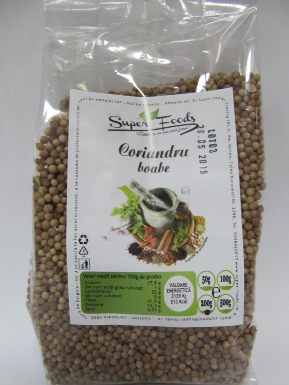 Condiment coriandru boabe 200g - SUPERFOODS