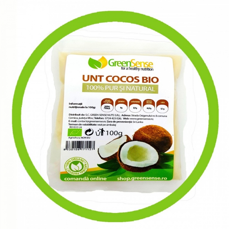 Unt cocos bio 100g - GREEN SENSE