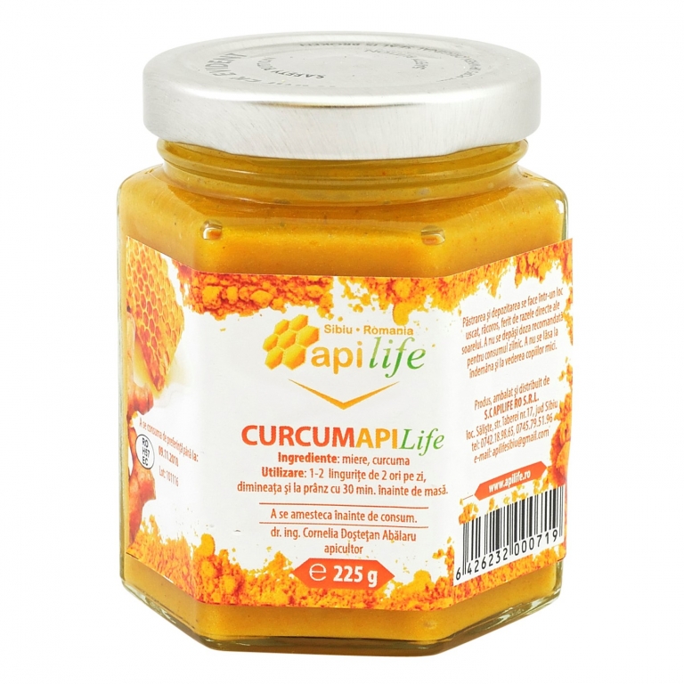 Miere cu turmeric Curcum 225g - APILIFE