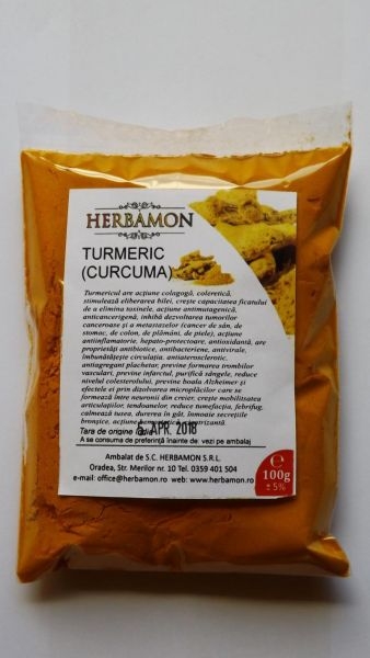 Condiment turmeric macinat 100g - HERBAMON