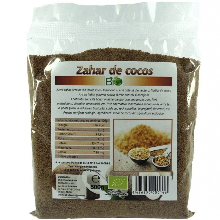 Zahar nectar flori cocos eco 500g - DECO ITALIA