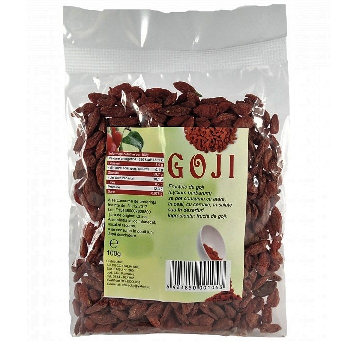 Goji fructe uscate extra natur 100g - DECO ITALIA