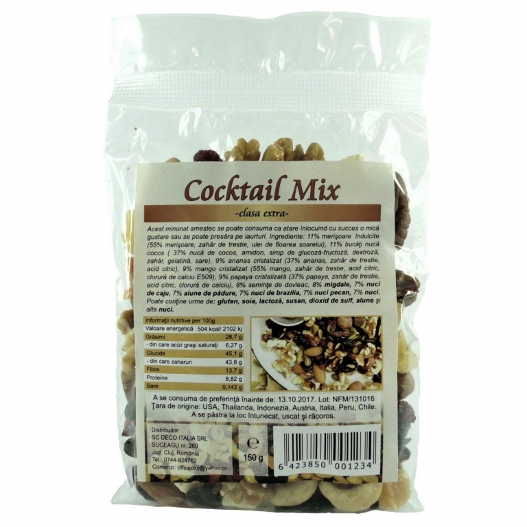 Cocktail mix nuci fructe clasa extra 150g - DECO ITALIA