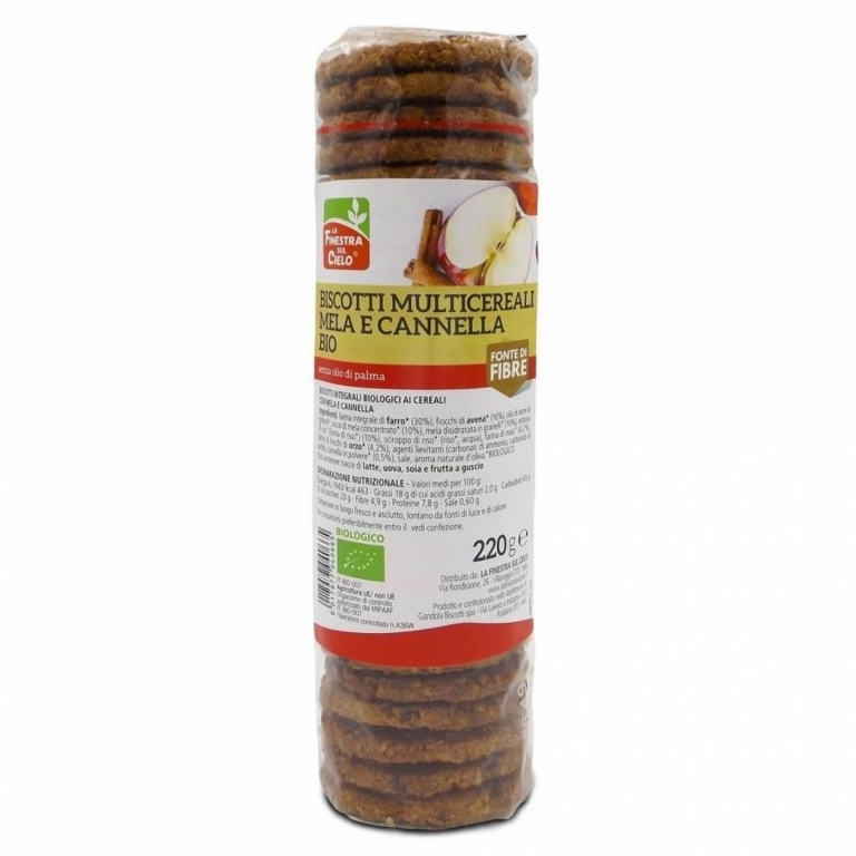 Biscuiti vegani multicereale mere scortisoara eco 220g - LA FINESTRA SUL CIELO