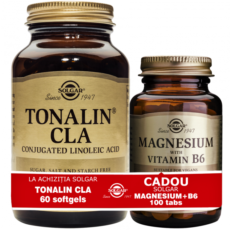 Pachet Tonalin CLA 1300mg 60cps+Magneziu B6 100cp - SOLGAR