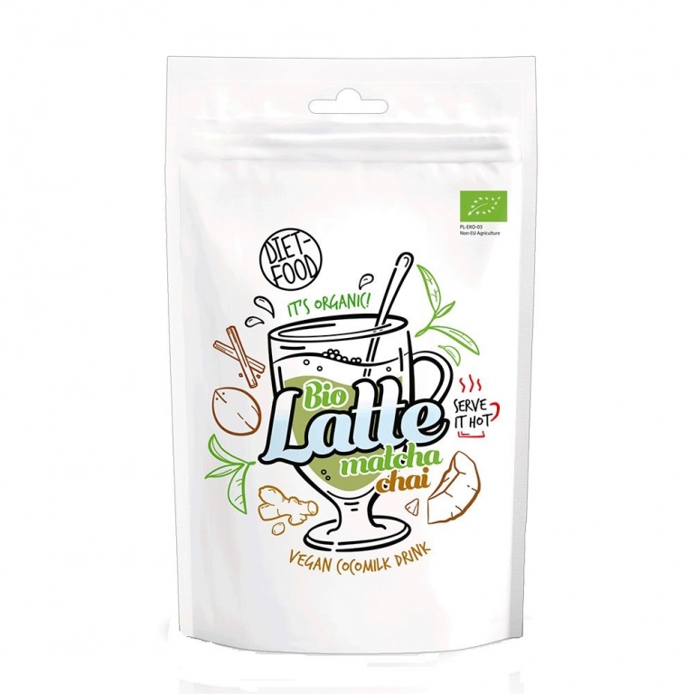 Lapte praf cocos matcha chai bio 200g - DIET FOOD