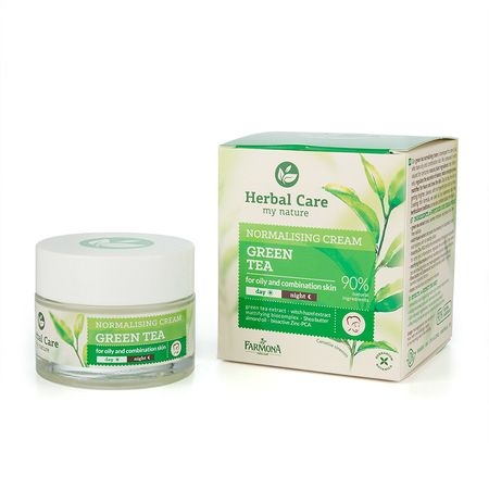 Crema zi/noapte normalizatoare matifianta ten gras/mixt ceai verde Herbal Care 50ml - FARMONA