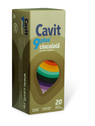 Cavit 9 plus ciocolata 20cp - BIOFARM