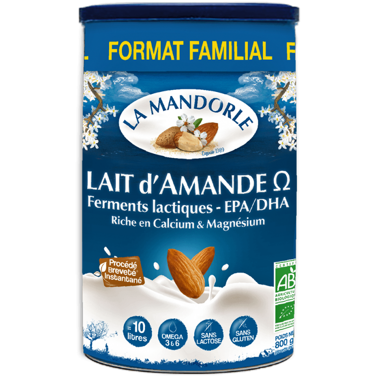 Bautura instant migdale Omega3 format familial eco 800g - LA MANDORLE