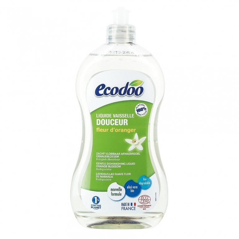 Detergent lichid vase aloe vera flori portocal 500ml - ECODOO