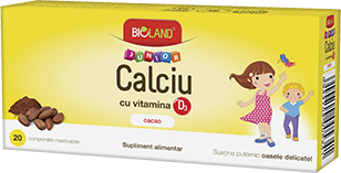 Calciu D3 cacao junior 20cp - BIOLAND