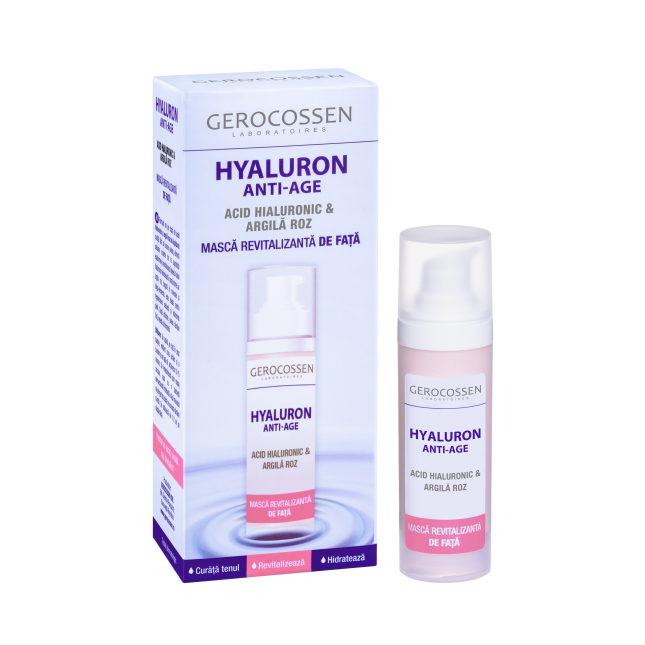 Masca fata revitalizanta argila roz Hyaluron 30ml - GEROCOSSEN