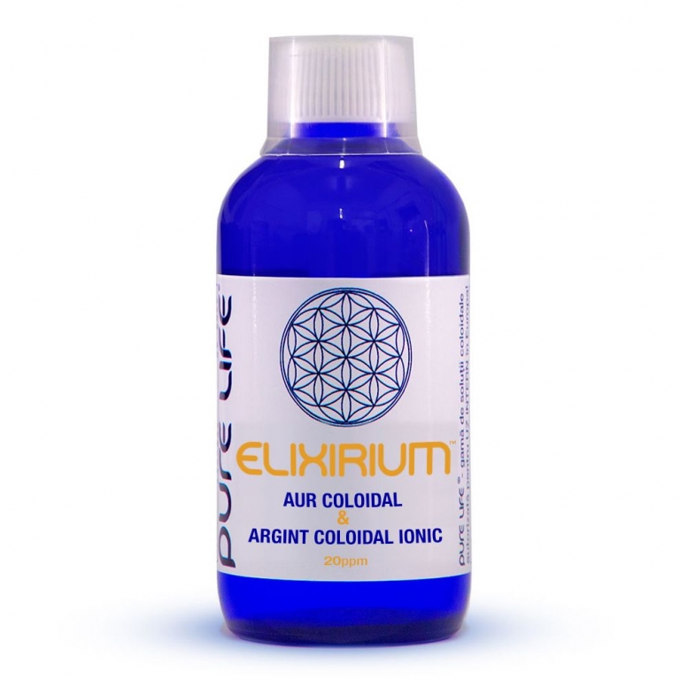 Aur argint coloidal 20ppm Elixirium 240ml - PURE LIFE