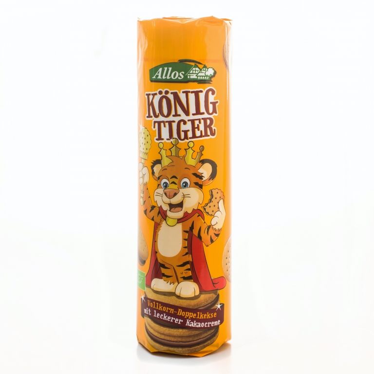 Biscuiti dubli crema cacao King Tiger copii eco 300g - ALLOS