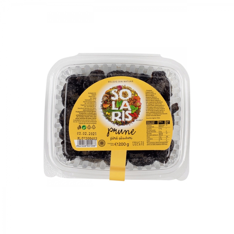 Prune uscate fara samburi 200g - SOLARIS