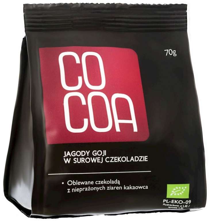 Goji in ciocolata neagra raw eco 70g - COCOA