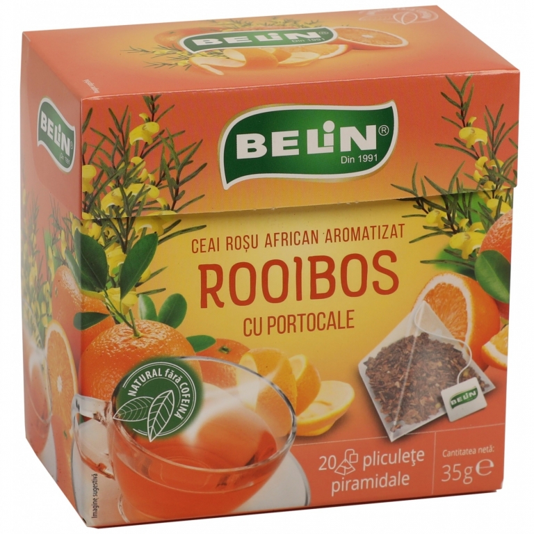 Ceai Piramida rooibos portocale 20dz - BELIN