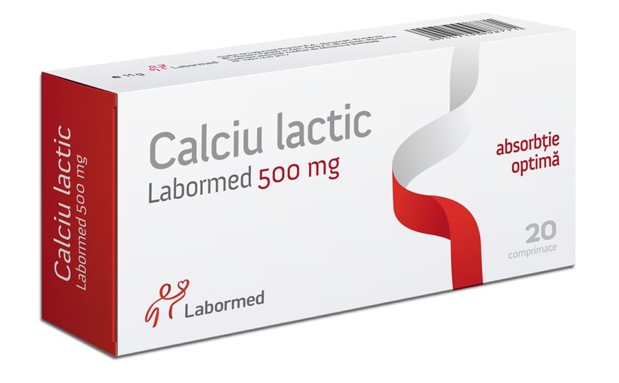 Calciu lactic 500mg 20cp - LABORMED