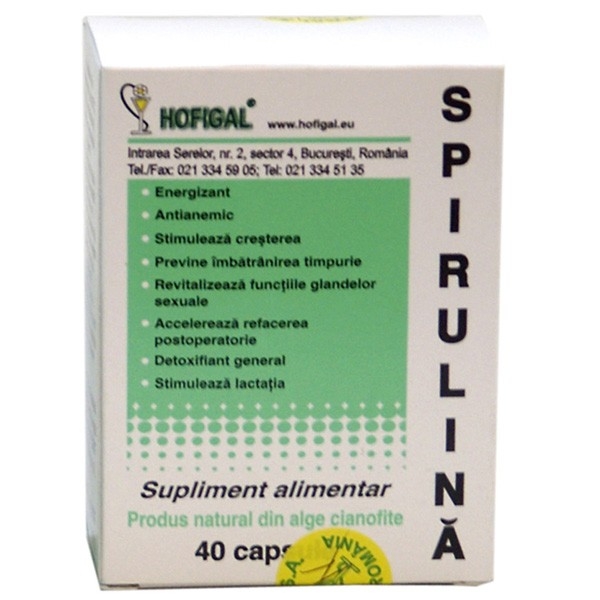 Spirulina 500mg cutie 40cps - HOFIGAL