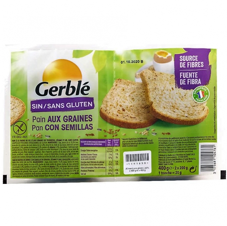 Paine felii cu seminte fara gluten 400g - GERBLE