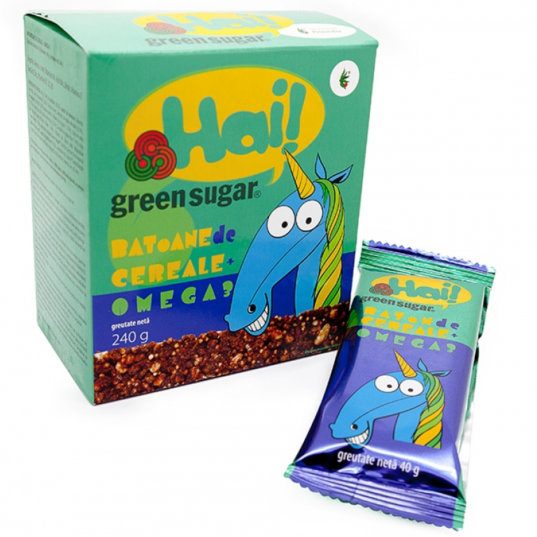 Batoane cereale omega3 Hai! 6x40g - GREEN SUGAR