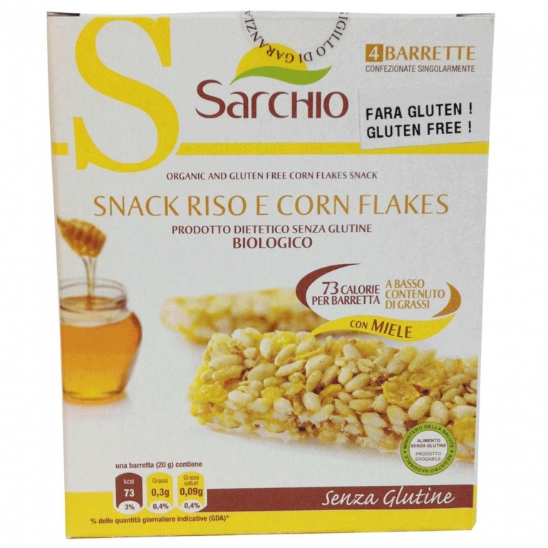 Baton orez fulgi porumb fara gluten eco 80g - SARCHIO