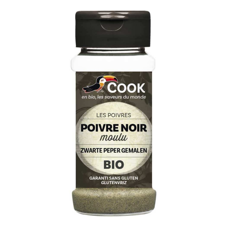 Condiment piper negru macinat bio 45g - COOK