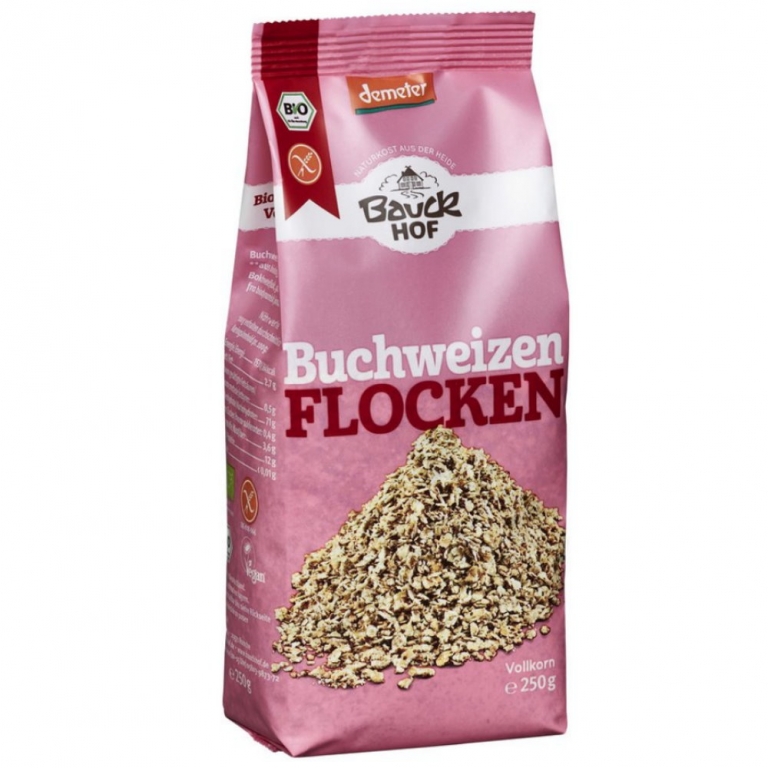 Fulgi hrisca integrala fara gluten Demeter eco 250g - BAUCK HOF