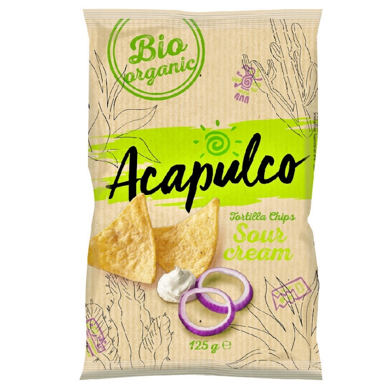 Tortilla chips smantana ceapa eco 125g - ACAPULCO