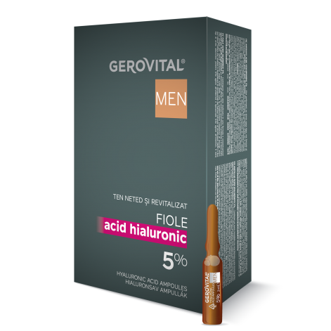 Fiole acid hialuronic 5% barbati 10x2ml - GEROVITAL MEN