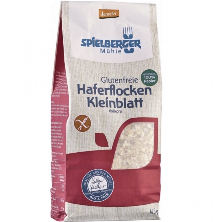 Fulgi ovaz mici integrali fara gluten demeter eco 475g - SPIELBERGER