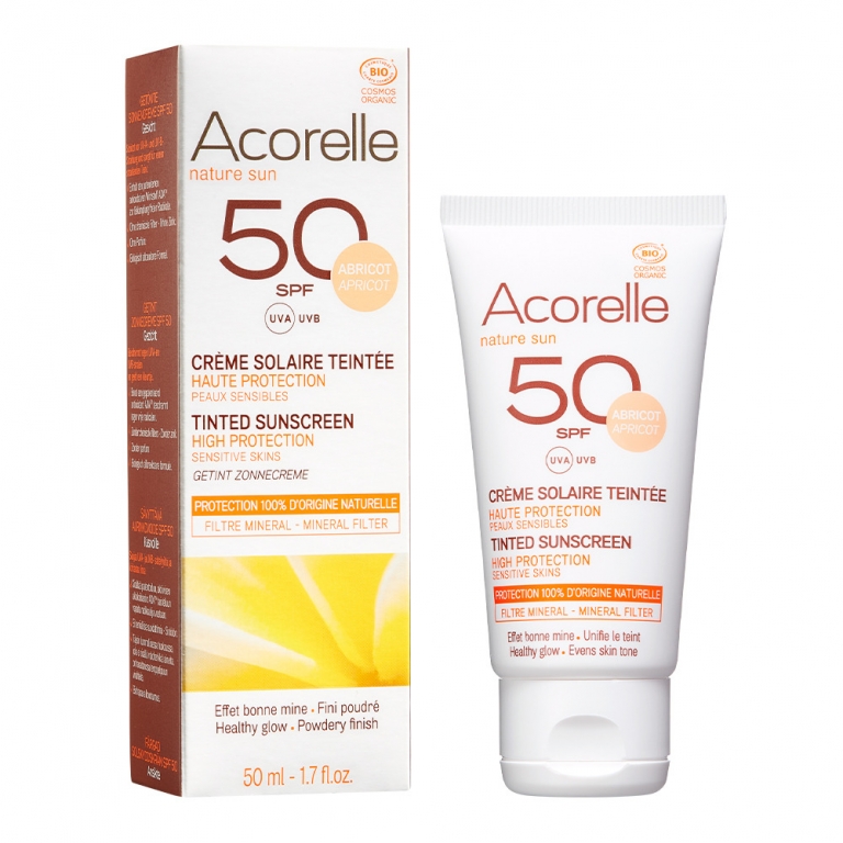 Crema protectie solara spf50 colorata nuanta deschisa 50ml - ACORELLE