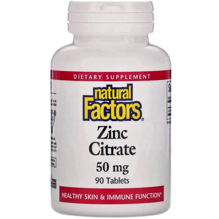 Zinc Citrate 50mg 90cp - NATURAL FACTORS