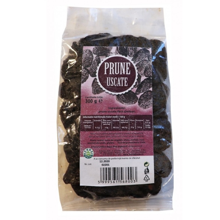 Prune uscate fara samburi 300g - HERBAL SANA