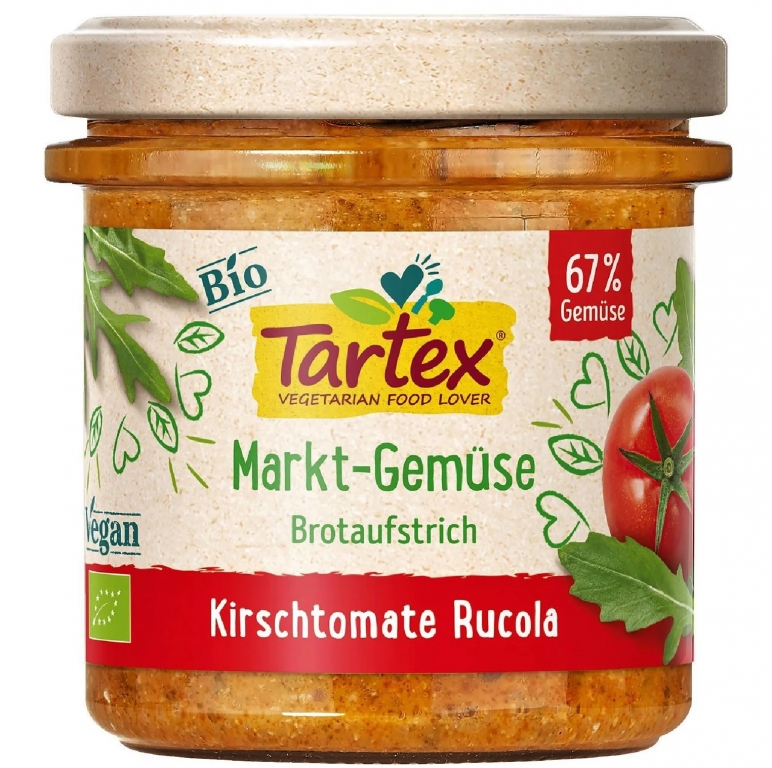 Pasta tartinabila vegetala rosii cherry rucola bio 135g - TARTEX