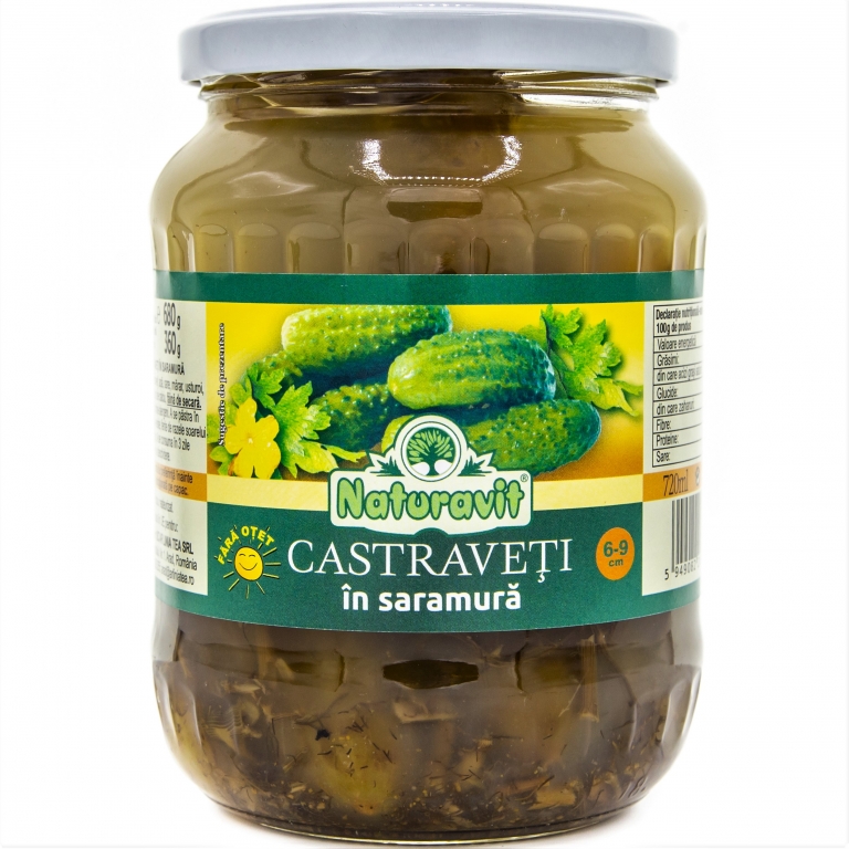 Castraveti 6~9cm in saramura 720ml - NATURAVIT