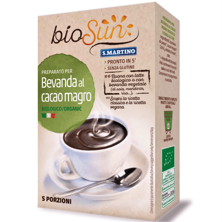 Preparat ciocolata calda degresata fara gluten bio 125g - BIOSUN