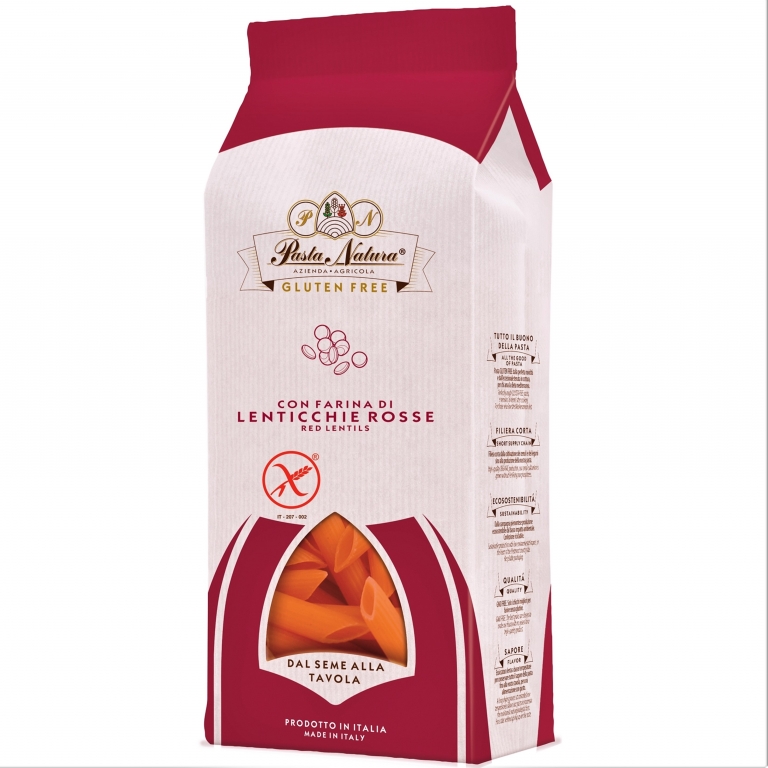 Paste penne linte rosie fara gluten bio 250g - PASTA NATURA